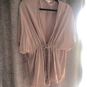 Lauren Conrad OS tie short sleeve cardigan